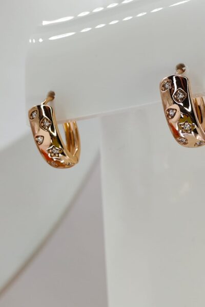 Kolczyki różowe złoto