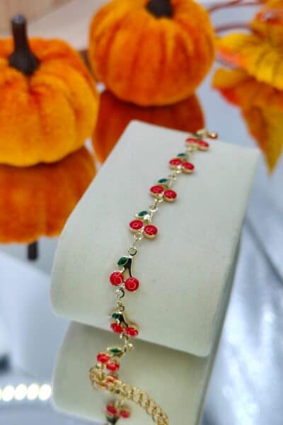 Bransoletka czerwone wisienki