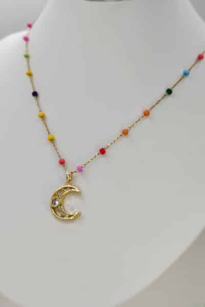 Naszyjnik koraliki księżyc