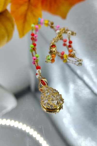 Naszyjnik koraliki łezka