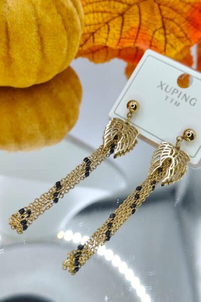 Kolczyki skrzydła wiszące łańcuszki