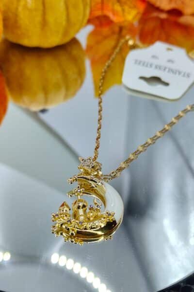 Naszyjnik księżyc biały