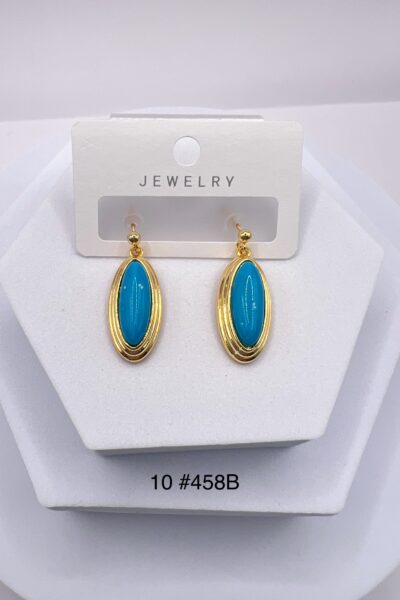 Kolczyki owal niebieskie