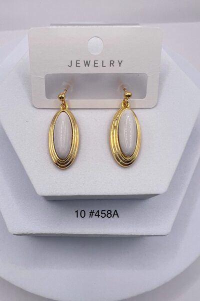 Kolczyki owal białe