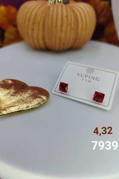 Kolczyki rubinowe kosteczki